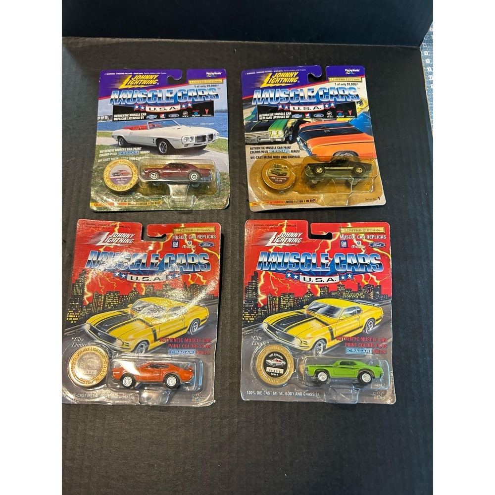 Lot Of 4 NIP 1:64 Johnny Lighting Muscle Cars
